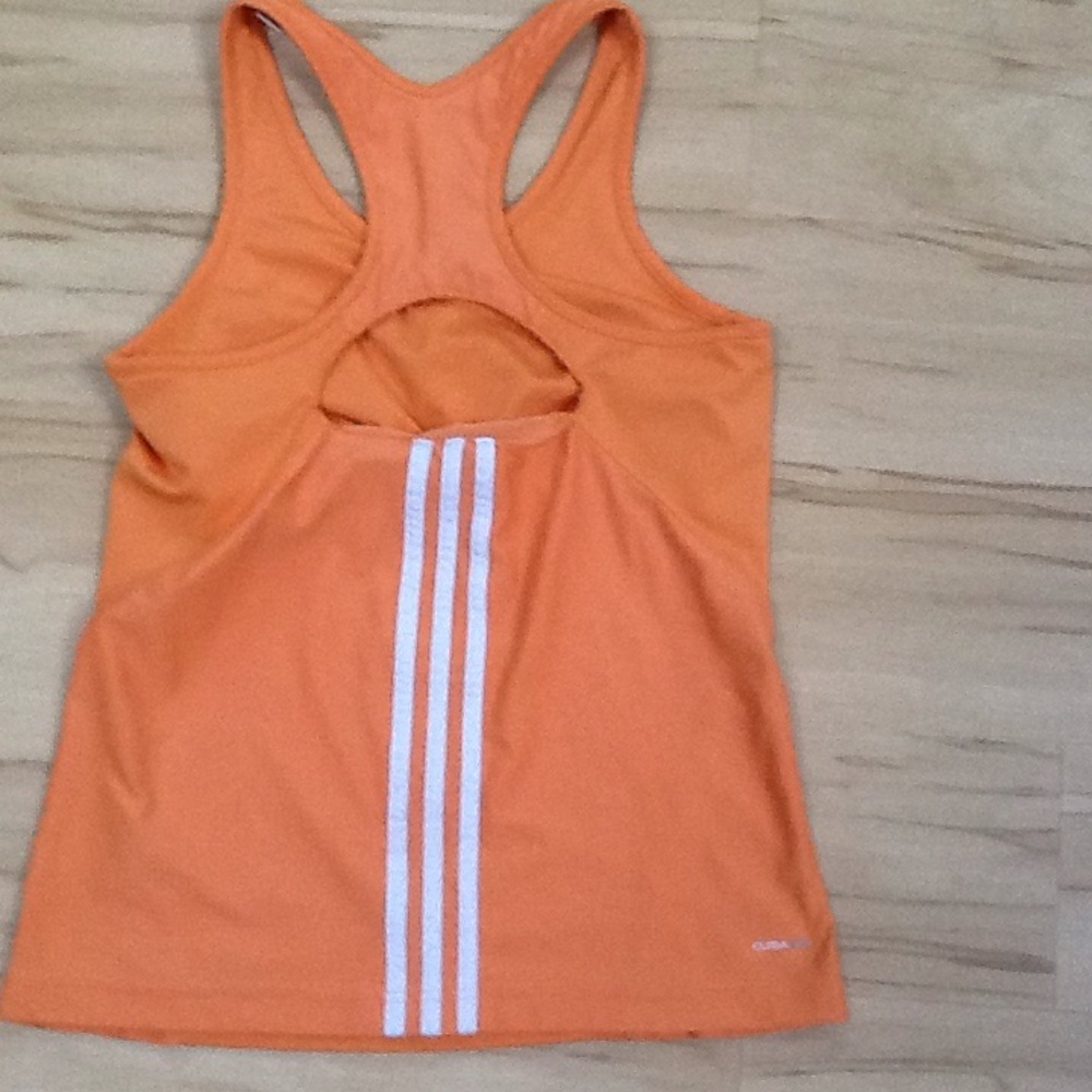 Adidas Climalite Racerback Tank Orange Sz M - Picture 3 of 12